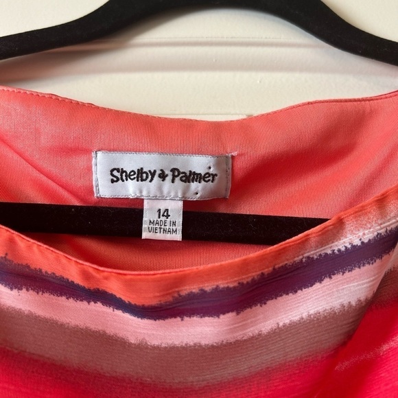 Shelby & Palmer Pink Striped Midi Dress Size 14 - Picture 3 of 10